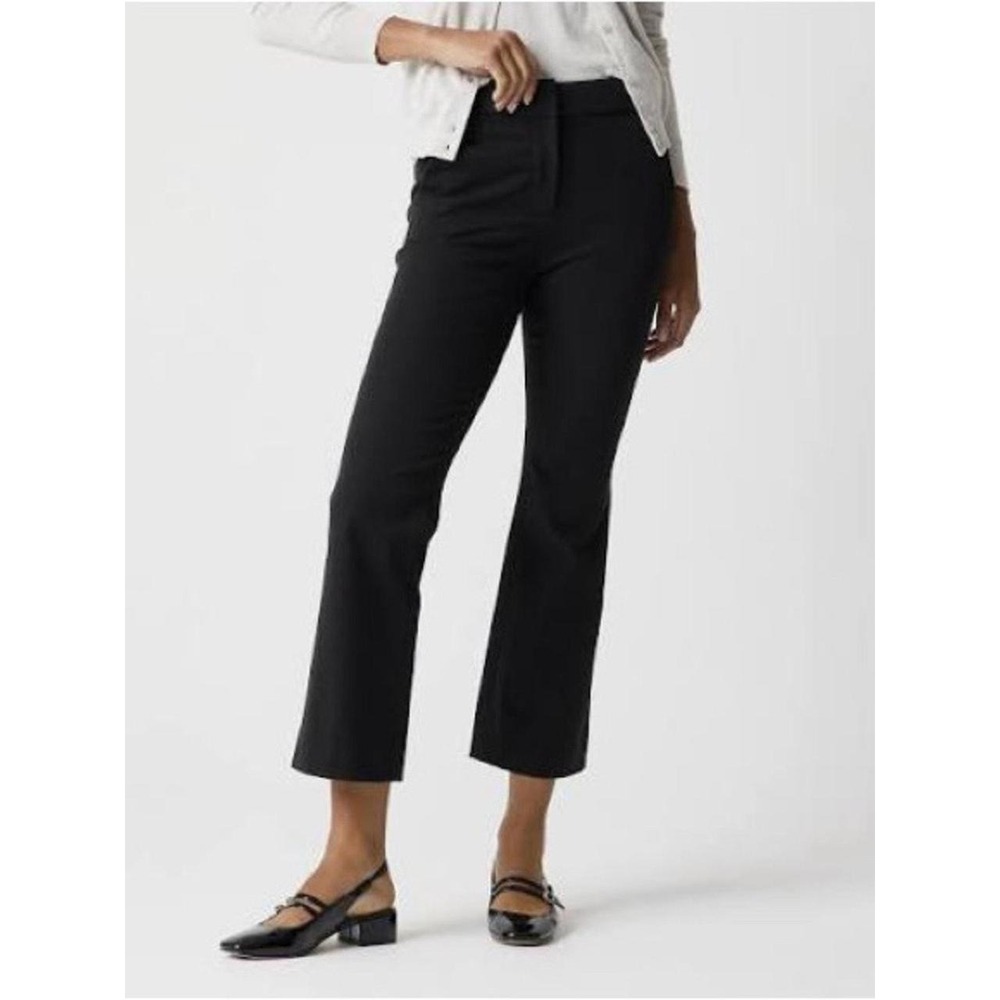 J.Crew Factory Kelsey Black Cotton Flare Pants BG358 Petite 6P